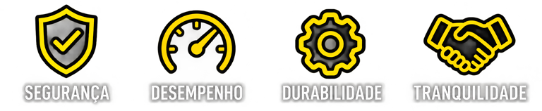 Segurança, desempenho, durabilidade e tranquilidade